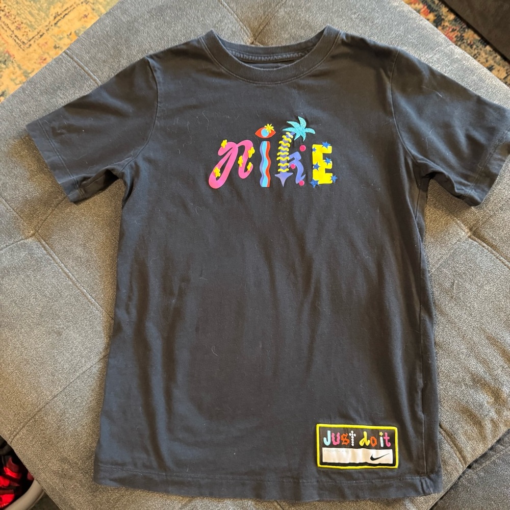 Nike Girls L T-shirt Tee Black Just Do It